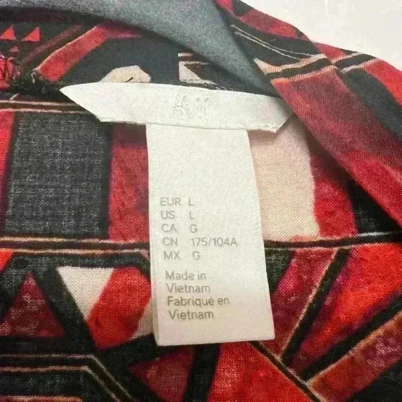 H&M Orange And Black Geometric Print jacket Size L - Picture 2 of 4